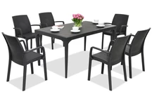 Stylový jídelní set Oslo / Indiana 6 antracit Bica