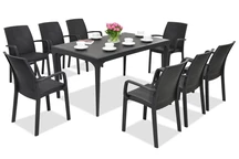 Stylový jídelní set Oslo / Indiana 8 antracit Bica
