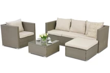 Technratanový zahradní nábytek Roma Corner 5 Garden Point světle šedý