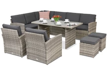 Zahradní nábytek Monaco Comida 7 + 2 pufy Garden Point světle šedý