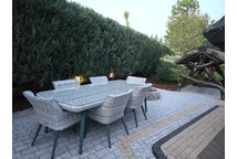 Exkluzivní jídelní set s velkým stolem Cordoba pro 12 osob Garden Point white