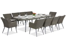 Exkluzivní jídelní set s velkým stolem Cordoba pro 10 osob Garden Point šedý