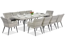 Exkluzivní jídelní set s velkým stolem Cordoba pro 10 osob Garden Point white