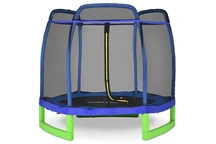 Mini zahradní trampolína s vnitřní sítí 140 cm Jump Hero zelená