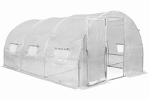 Polytunel s kovovou kostrou 3x4,5m Garden Point bílý s dveřmi