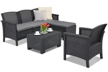 Ratanová sestava obývacího nábytku Venezia Relax Corner 5 antracit Bica