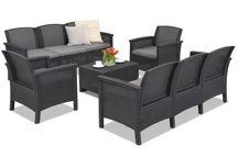 Set polyratanového nábytku Venezia Coffee 8 antracit Bica