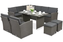 Zahradní nábytek Monaco Comida 7 + 2 pufy Garden Point antracit