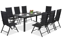 Zahradní nábytek z hliníkového polywoodu s velkým stolem Verona pro 8 osob Black Garden Point