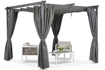 Antracitová terasová pergola se závěsy La Palma 3x3 Garden Point