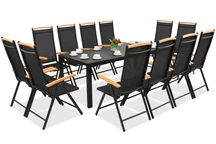 Hliníkový polywood zahradní nábytek Verona se stolem Wood pro 12 osob, Black Garden Point