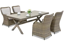 London techn ratanový jídelní set pro 4 osoby Garden Point cappuccino
