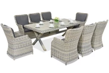 Londýnský polyratanový jídelní set pro 8 osob Garden Point antracit