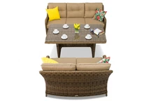 Polyratanový nábytek Toledo Apetito s jídelním stolem pro 5 osob, hnědý Garden Point