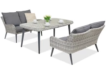 Zahradní nábytek Bilbao Apetito s jídelním stolem pro 4 osoby Garden Point white