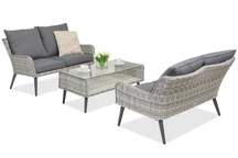 Zahradní nábytek Bilbao Coffee s malým stolkem pro 4 osoby Garden Point white