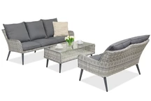 Zahradní nábytek Bilbao Coffee s malým stolkem pro 5 osob Garden Point white