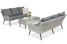 Zahradní nábytek Bilbao Coffee s malým stolkem pro 6 osob Garden Point white