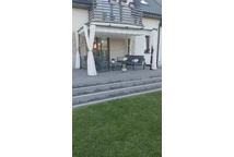 Terasová pergola Barbados 3x4 m se závěsy Garden Point antracitově béžová