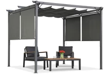 Antracitová terasová pergola s roletami La Palma 3x3 Garden Point