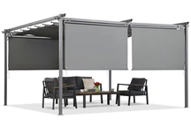 Antracitová terasová pergola s roletami La Palma 4x4 m Garden Point