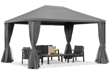 Antracitový zahradní pavilon Madrid 3 x 4 m Premium Garden Point