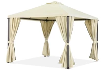 Béžový zahradní pavilon se závěsy Madrid 3 x 4 Garden Point