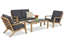 Braga Wood Coffee 4 Garden Point technorattan set