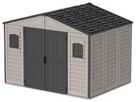 Duramax WoodBridge Plus II Velký plastový zahradní přístřešek 10,5 x 8 šedý