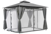 Garden Point Ibiza 3x3m antracitový zahradní pavilon s moskytiérou 
