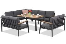 Garden Point Zakintos Comida 9 antracitový rohový zahradní set
