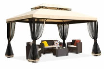 Krémový zahradní pavilon s moskytiérou Valencia 4x4 m Garden Point 