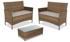 Kalábrie/Parma technorattanový zahradní nábytek pro 2 osoby Garden Point hnědý (1)