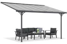 Polykarbonátová stříška terasy Nevada 3,05 x 4,36 m CoverTech antracitový