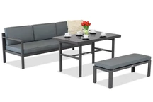 Sada zahradního nábytku Porto Apetito Comfort 3 s lavicí antracitová Garden Point