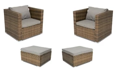 Technorattanový zahradní nábytek Roma Terrace + 2 pufy Garden Point hnědé (1)