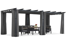 Terasová pergola Barbados 3x6 m se závěsy Garden Point antracitová