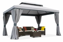 Valencia Garden Point 4x4 m šedý altán se závěsy