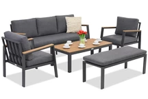 Zakintos Coffee 5 hliníkový set s lavicí antracit Garden Point