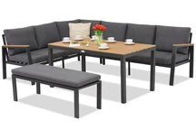 Zakintos Comida 5 rohová sedací souprava s lavicí antracit Garden Point