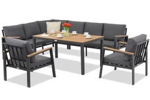 Zakintos Comida 7 antracitová rohová sedací souprava Garden Point