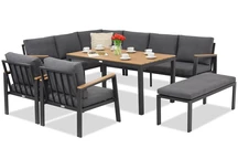 Zakintos Comida 7 rohová sedací souprava s lavicí antracit Garden Point