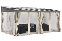 Hliníková terasová stříška 3 x 5 m Tarragona Premium Garden Point béžová