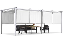 Bílá pergola La Palma 3x6 m s roletami Garden Point