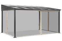 Hliníkový přístřešek na terasu 3 x 4 m Tarragona s moskytiérou Garden Point béžový