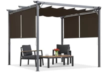 Hnědá terasová pergola s roletami La Palma 3x3 Garden Point
