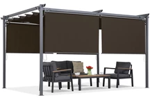 Hnědá terasová pergola s roletami La Palma 3x4 Garden Point