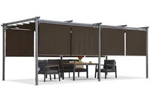 Hnědá terasová pergola s roletami La Palma 3x6 Garden Point
