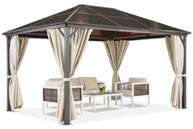 Milos 3x4m zahradní altán s krémovými závěsy Garden Point