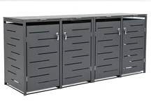 Skříň pro čtyři 120l nebo 240l antracitové odpadkové koše CoverTech